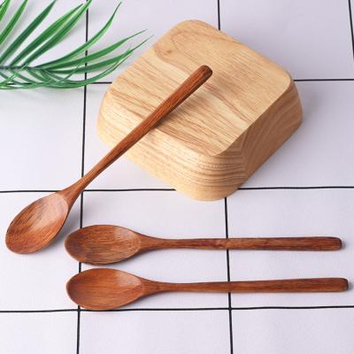 China Newell Japanese Style Mixing Rice Disposable Salad Handle Dessert Condiment Sugar Spice Tableware Kitchen Wooden Long Spoon for Cooking for sale