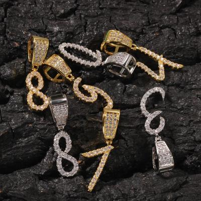 China Hiphop Hip Hop Jewelry Custom Number Pendant Necklace Iced Out Number Pendant for sale