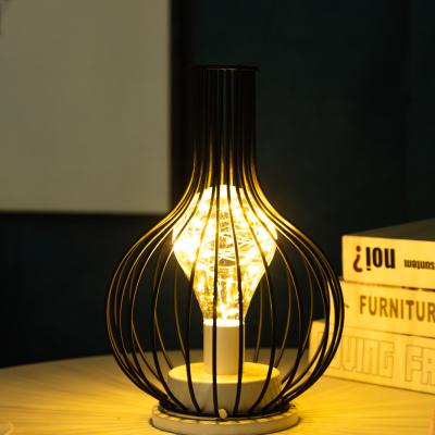 China Nordic minimalist decorative led glass lamp iron lamp red wine bottle copper wire led decoration night light home decoration for sale