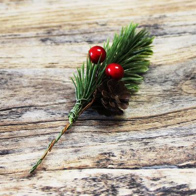 China Christmas Simulation Of Artificial Pine Needles Fork Pine Needle Branches DIY Mini Christmas Decoration Accessories for sale