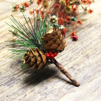 China Christmas Simulation Of Artificial Pine Needles Fork Pine Needle Branches DIY Mini Christmas Decoration Accessories for sale