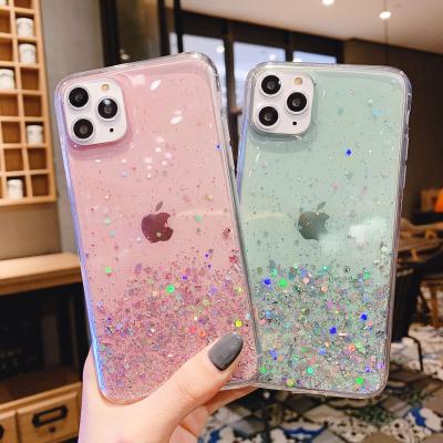 China Hot Selling Shockproof Glitter Phone Case For Iphone 12 11 Xs Xr Transparent Starry Sky Flash Phone Case For Iphone 13 pro Max Phone Case for sale