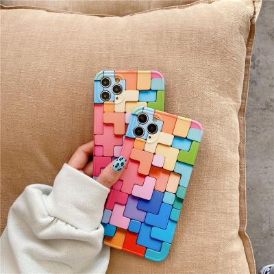 China Cool Colorful Square Shockproof Hot Selling Phone Case For Iphone 13 12 11 pro 8 7 max plus X XS XR Case Anti-fall Woman Phone Cover for sale