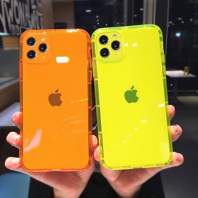 China Anti-drop Airbag TPU Air Pressure Fluorescent Neon Air Pressure Shockproof Phone Case For Iphone 11 12 13 pro Max Xr Xs Max for sale