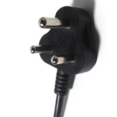 China Telecommunication Customized New Brand Electrical 16A 250V 0.5mm2 Plug 3 Pin Power Cable Suitable For India Use for sale