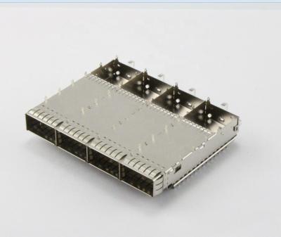 China Stainless Steel Limited Company Interconnects 1*4 Female SFP Module Cage Connector for sale