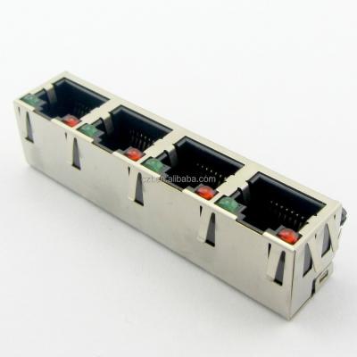 China PCB Limited Company 8pin Led RJ45 Modular PCB Jack Connector for sale