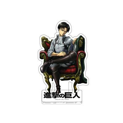 China Customized Japan Anime Attack on Titan Acrylic Stand Model Collectible Toys Levi Eren Erwin Anime Figures Standing Sign Desktop Decoration for sale