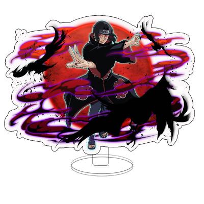 China Japan Anime Figures Standing Big Stand Model Toys Cartoons Uchiha Sasuke Itachi Action Number Sign Toys Gift Desktop Acrylic Decor for sale