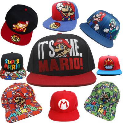 China Cotton Automotive Super Cap Trucker Cap Baseball Bros Game Drop Shipping Adjustable Hip Hop Hat Embroidery Cosplay Hat for sale