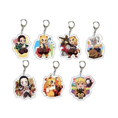 China PVC Anime Rubber Demon Slayer Kimetsu No Yaiba Prop Chain Kamado Nezuko Acrylic Keychain Gift Kamado Tanjirou Cosplay Handsome for sale