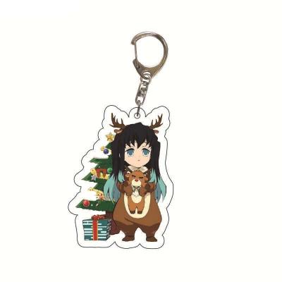 China Plastic Women's Demon Slayer Anime Anime Key Chain Kimetsu No Yaiba Keychain Wholesale Acrylic Figure Anime Keychain for sale