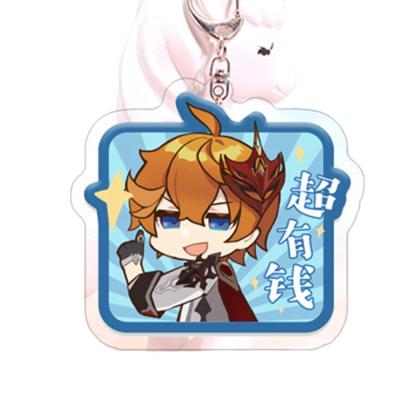 China Hot Game Genshin Impact Anime Key Chain Cosplay Hutao Xiao Ganyu Albedo Zhongli Cute Cartoon Character Fans Collection Plastic Pendant for sale