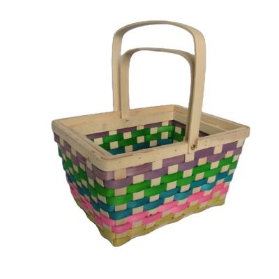 China Europe Made In China Wholesale Handwoven Wooden Bread Basket Fruit Basket Piece Sundries Storage Desktop Basket for sale