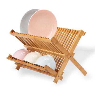 China Sustainable Eco-Friehdly Bamboo Dish Rack Utensils Rack For Home Kitchen for sale