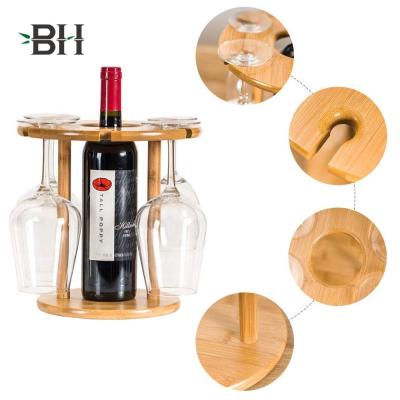 China Viable Natural Bamboo Wine Glass Holder for sale