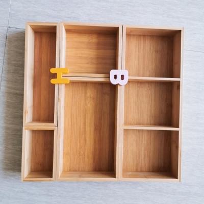 China Sustainable Movable Bamboo Drawer Storage Set for sale