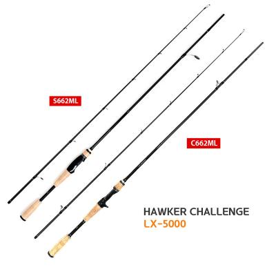 China Carbon NH Fishing Peddler Challenge S662ML C662ML 1.98m 2 Section Cork Handle Lure Rod High Quality Lure Rod for sale