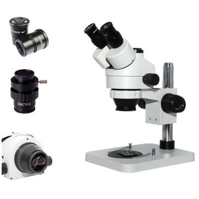 China 7X-45X Trinocular ZOOM Stereo Microscope With C-mount 0.5X Adapter For Mobile Phone Repairing XSZ7045-B1+0.5X Adapter for sale