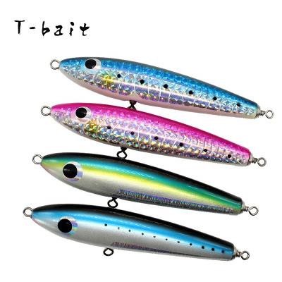 China Wholesale High Quality Wooden Lure 75g Wooden Fishing Pencil 200mm Hard Bait Saltwater Fishing Topwater Tuna Lures for sale