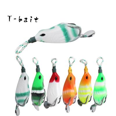 China High Quality 6.2cm China T-Bait Silica Gel Soft Body 11g Hollow Frog Lure Handmade Snakehead Frog Fishing Lure Bass for sale