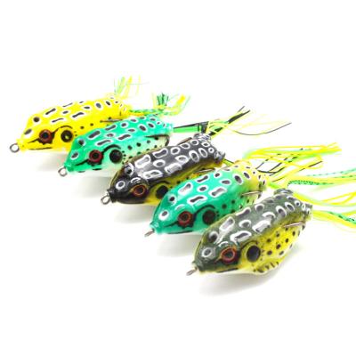 China Frog Soft Lures Hot Sale 5g/8g/13g Snakehead Frog Fishing Lures Double Hooks Plastic Handmade Frog Lures Soft Bait for sale