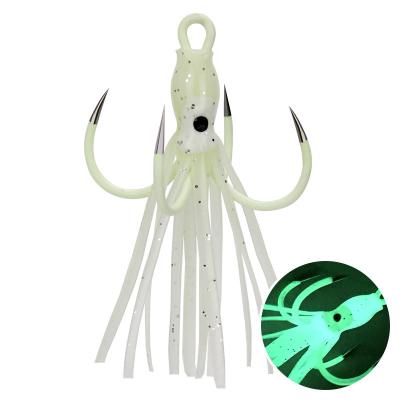 China 2021 Outdoor Fishing Bright Treble Treble Hook Four Squid Skirt Octopus Bait Seawater Sea Fishing Lure for sale