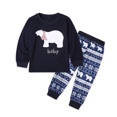 China Casual Mommy And Me Cotton Family Pajamas Set Breathable Round Neck Long Sleeve for sale