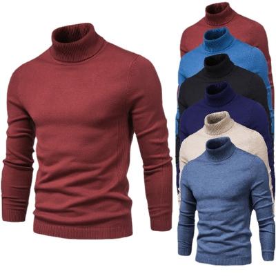 China Polyester/Manufacturer Men Cotton Sweater Cotton Design Knit Warm Pullover Turtle Neck Sweaters for sale