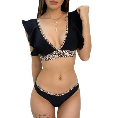 China European and American sexy bikini high waist leopard copy of new sexy bikini high waist swimsuit split ladies swimwear for sale