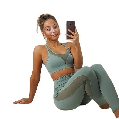 China Yoga Wear High Waist Women Yoga Set Seamless Crop Activewear Tight Two Piece Short Set QUICK DRY Suit for sale