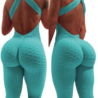 China 2023 New Anti-UV Women's One Piece Sports Suit Set Workout Gym Overalls Pants Yoga Clothing for sale