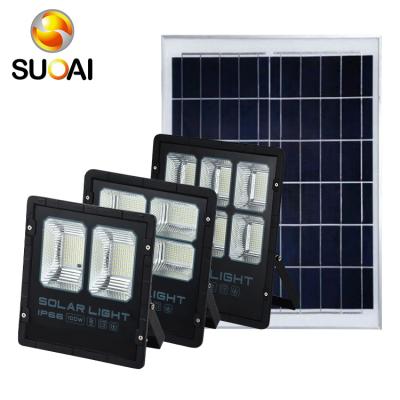 China SUOAI Garden Sports Stadiums Outdoor Waterproof Ip66 Aluminum Remote Control 100w 200w 300w Led Solar Flood Light for sale