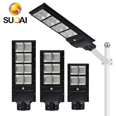 China ROAD SUOAI China Manufacturer Abs Ip Waterproof 65 60w 90w 120w Integrated All In One Outdoor Led Solar Street Light for sale