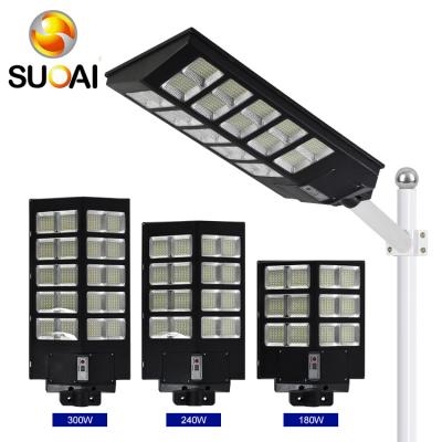 China ROAD SUOAI ABS Lamp Body Cool White Super Brightness 180w 240w 300w All In One Led Solar Street Light for sale