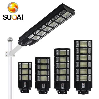 China ROAD SUOAI Mos Radar Ip energy saving 65 90w outdoor waterproof 120w 150w 180w all in one solar street light for sale