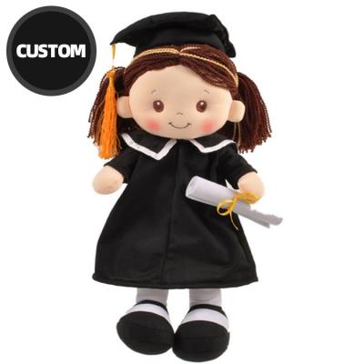 China Educational Creative Customized Rag Doll Her Doll Graduation Souvenir Gift Doctor Hat Dress for sale