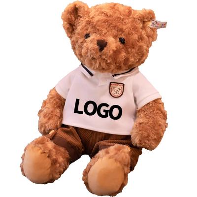 China Plush Toys Free Sample Cozy OEM Stuffed Teddy Bear With T Shirt Custom Teddy Bear Logo Teddy Bear Toys For Kids for sale