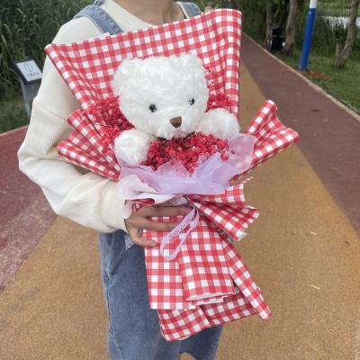 China Valentine Gift Graduation Bouquet Cozy Bear All Stars Dry Cute Flowers Teddy Bear Plush Doll for sale