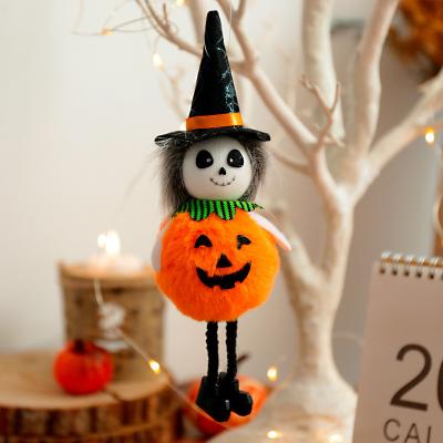 China 2022 Cozy Halloween Creative Decoration Pumpkin Witch Stuffed Dolls Cat Magic Hat Plush Toys Black for sale