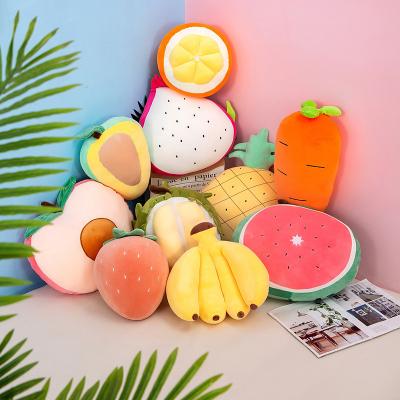 China Comfortable Custom Toy Kids Rag Doll Food Strawberry Cushion Watermelon Fruit Plush Toys for sale