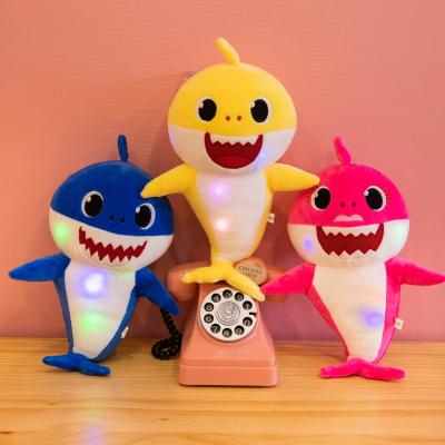 China Cozy Creativity Colorful Glowing Sea Animal Toys Kid Gift Luminous Shark Plush Toys for sale