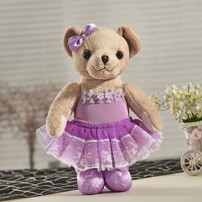 China Comfy Custom Cute Valentine Stuffed Ballerina Teddy Bear Plush Toy Tutu Skirt Teddy Bear Ballet For Women for sale