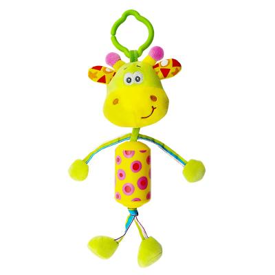 China Cozy Cartoon Baby Toys Push Stroller Hang Mobile Ratchets Plush Chime Baby Rattle Infant Toys for sale