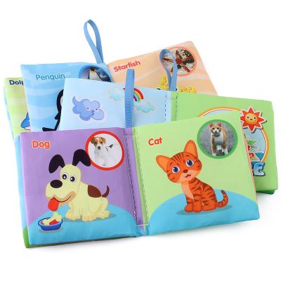 China Comfortable Warm English Family Animal Knowledge Book Baby Fruit Vendor Early Education Cloth Book for sale