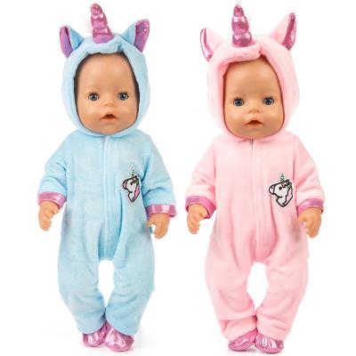 China Comfortable Custom Unicorn Doll Pajamas Doll Clothes Shoes Set One Piece Accessories for sale