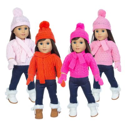 China Cozy Custom Christmas Girl Doll Clothes Cute Christmas Sweater Clothes Accessories for sale