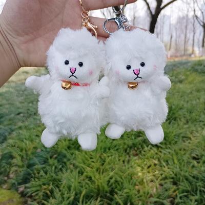 China Wholesale Cartoon Bell Gift Decoration Keychain Cute Plush Backpack Animal Sound Doll Sheep Key Chain for sale