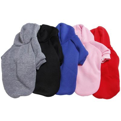 China Stocked Customized Pure Color Dogs Cloth Pet Clothes Simple Pet Hoodie Tide Brand for sale