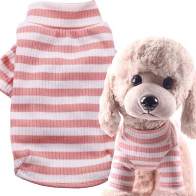 China Customized Stored Pet Stripes Teddy Cotton Stretch Shirt Autumn Winter Dog Apparel for sale